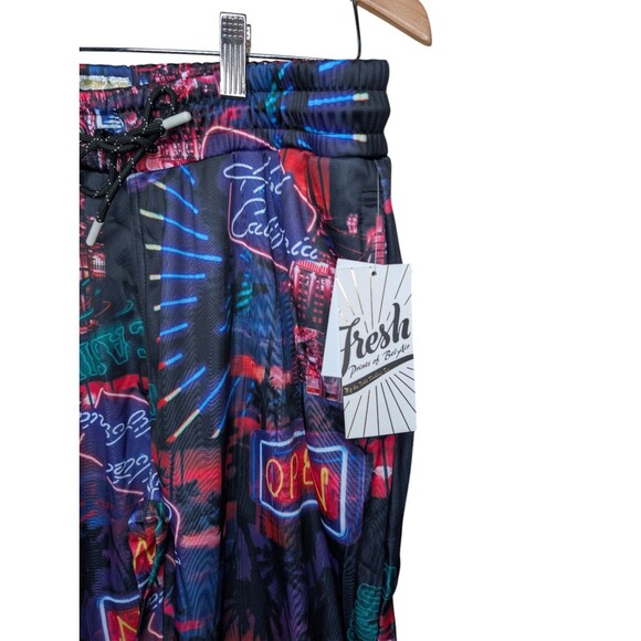 Fresh Prints of Bel-Air Graphic Jogger Track Pants Mens Large Casino Neon Print - Picture 2 of 7